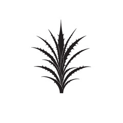 Naklejka premium Aloe Vera Tree Minimal Silhouette Art