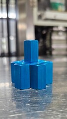 Blue color Aluminum Pipe Coupling, internal thread materials, Hexagonal diagonal, Compatible Screw....