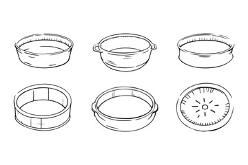 Sieve set line art