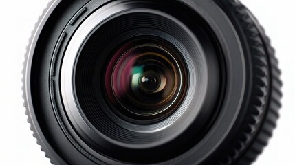 Close-Up Photography of a Camera Lens Isolated on a White Background
