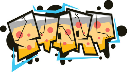 start word graffiti text font sticker illustration	