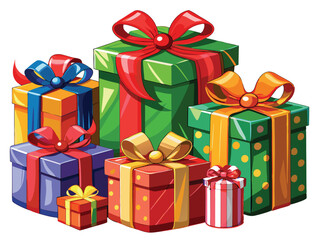 chrisms gift boxes vector illustration