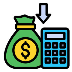 Cost Saving  Icon Element For Design	