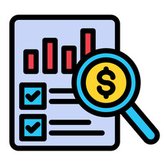 Cost Summary  Icon Element For Design	