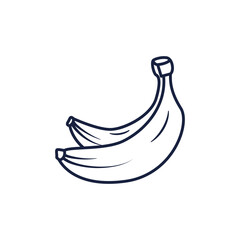 Simple Banana Bunch Outline Tropical Fruit