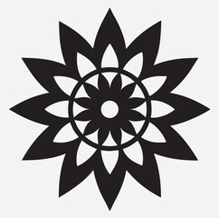 mandala circle silhouette vector art illustration, abstract flower vector illustration
