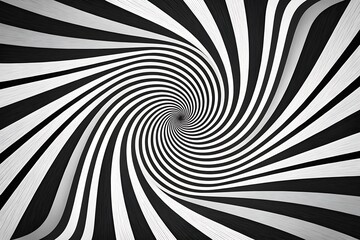 Black and White Spiral Visual Illusion Optical Art Effect