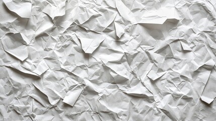 Obraz premium Close-up view of crumpled white paper texture.
