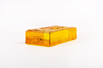 Glass blocks material for creating glass walls isolated on white background