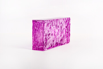 Glass blocks material for creating glass walls isolated on white background
