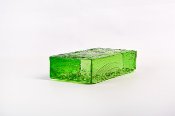 Glass blocks material for creating glass walls isolated on white background