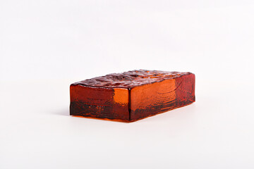 Glass blocks material for creating glass walls isolated on white background