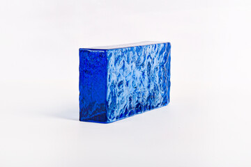 Glass blocks material for creating glass walls isolated on white background