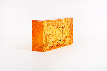 Glass blocks material for creating glass walls isolated on white background