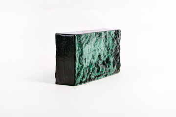Obraz premium Glass blocks material for creating glass walls isolated on white background