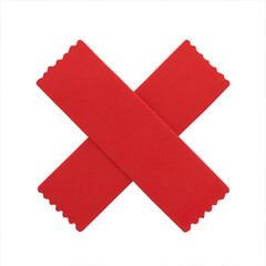 Obraz premium Crossed red microfiber cleaning cloths isolated on transparent background, generative ai