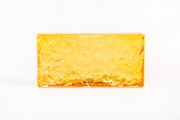 Glass blocks material for creating glass walls isolated on white background