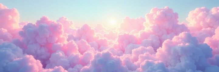 Soft pastel cloudscape gradient, ethereal glow, ethereal, sunrise