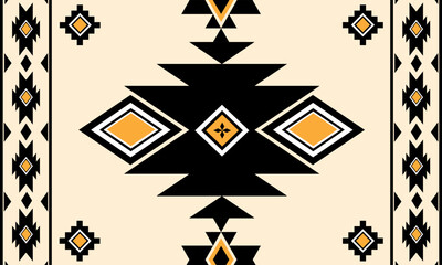Navajo tribal vector seamless pattern. Native American ornament. Ethnic South Western decor style. Boho geometric ornament. Vector seamless pattern. Mexican blanket, rug. Woven carpet illustration