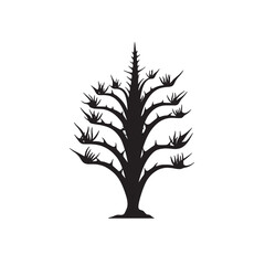 Obraz premium Aloe Vera Tree Monochrome Silhouette