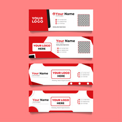 Set of business email signature template email footer design personal social media cover vector