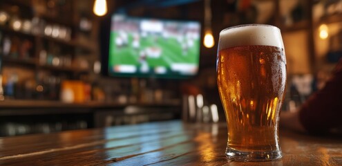 Cold Beer at a Sports Bar