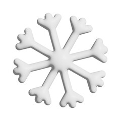 3 d rendering of snowflake isolated on white background.