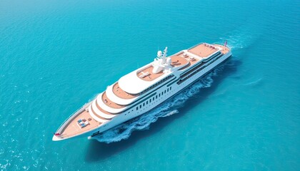 Naklejka premium Luxury Yacht Cruising on a Turquoise Ocean