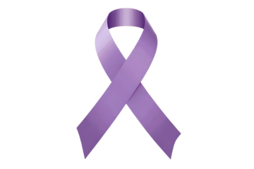 Purple ribbon for breast cancer awareness