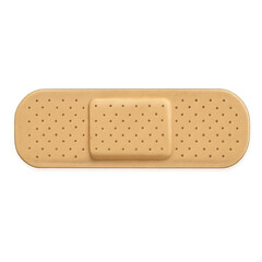 Adhesive bandage plaster isolated on transparent background, generative ai