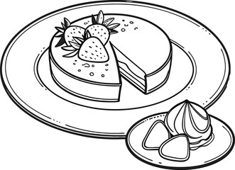 illustration of a cake on a plate