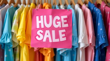 Colorful T-shirts Displayed for Huge Sale Promotion   - Powered by Adobe