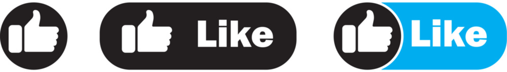 Social Media Icons, Like us on Facebook. follow us on social media. Vector Editorial 