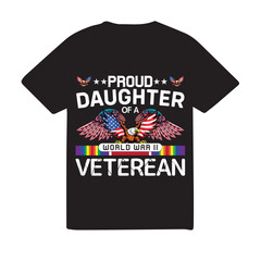 Proud Daughter Veterean T-shirt Design.