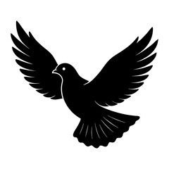 Obraz premium Flying Dove Silhouette vector illustration