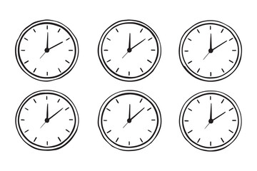 Wall clock set line art