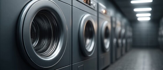 Washing machine spinning laundry modern laundry room motion blur image clean environment close-up view hygiene concept