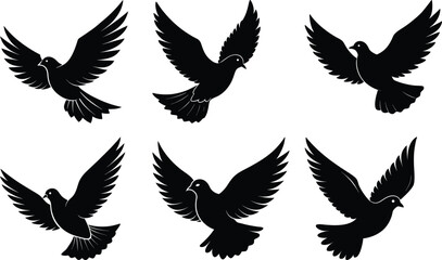 Flying Dove Silhouette vector illustration