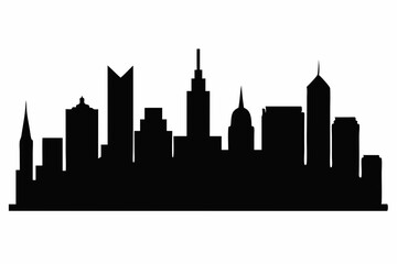 Fototapeta premium City Skyline Silhouette vector illustration