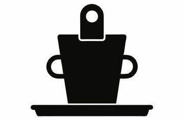 Clip On Desk Cup Holder Silhouette vector illustration