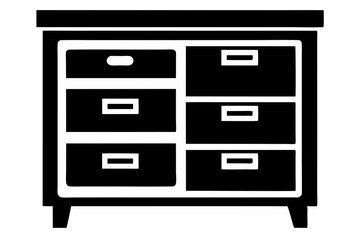 Desktop Drawer Units Silhouette vector illustration