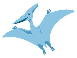 Fototapeta premium Vibrant Minimal Vector Illustration of Pteranodon Dinosaur Soaring in a Flawless Sky Design