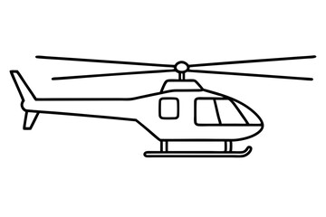 Helicopter Line Art vector illustration