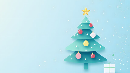 christmas, tree, holiday, decoration, xmas, winter, star, christmas tree, card, celebration, fir, illustration, snow, new, vector, season, year, gift, ornament, green, december, design, merry, pine, b