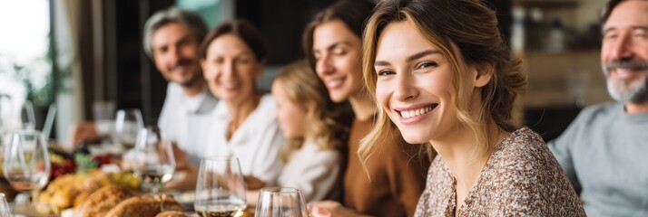Obraz premium Happy family enjoying a meal together