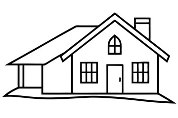 House Line Art vector illustration