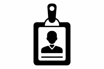 Id Badge Holder Silhouette vector illustration