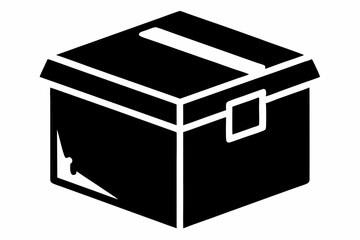 Mini Cardboard Storage Box Silhouette vector illustration