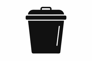 Mini Trash Bin For Paper Silhouette vector illustration