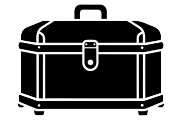 Old Steamer Trunk Storage Box Silhouette vector illustration